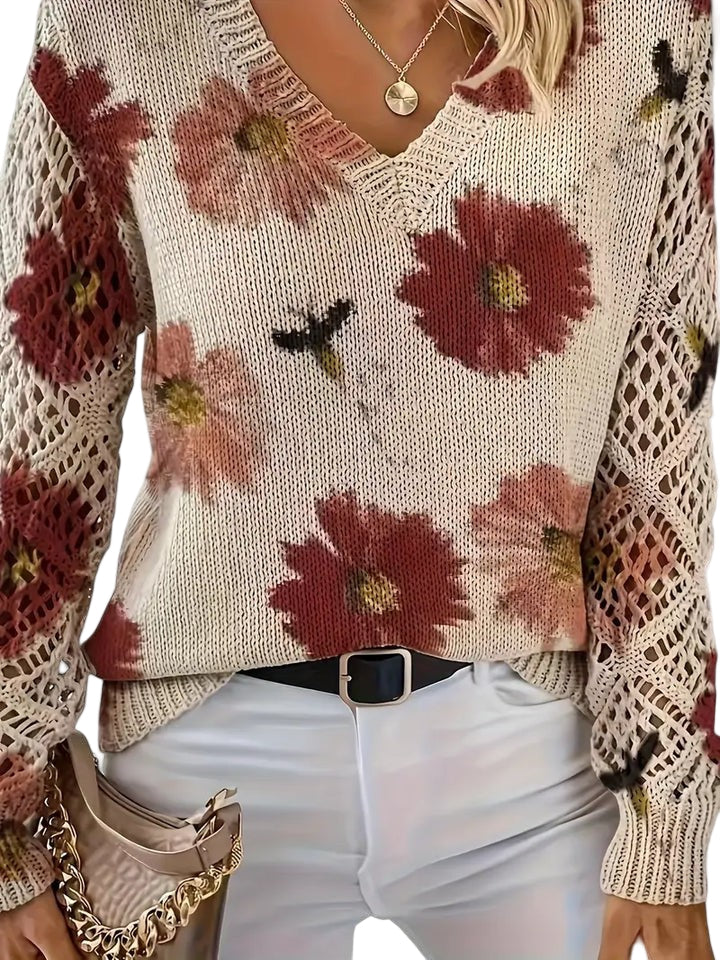Aurélie | Pull élégant avec motif floral