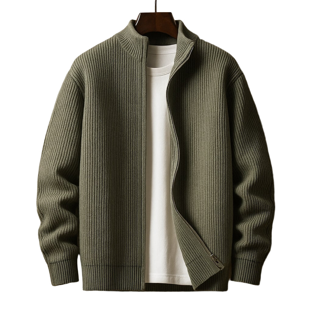 Mathis | Pull Fermeture éclair côtelé pour homme