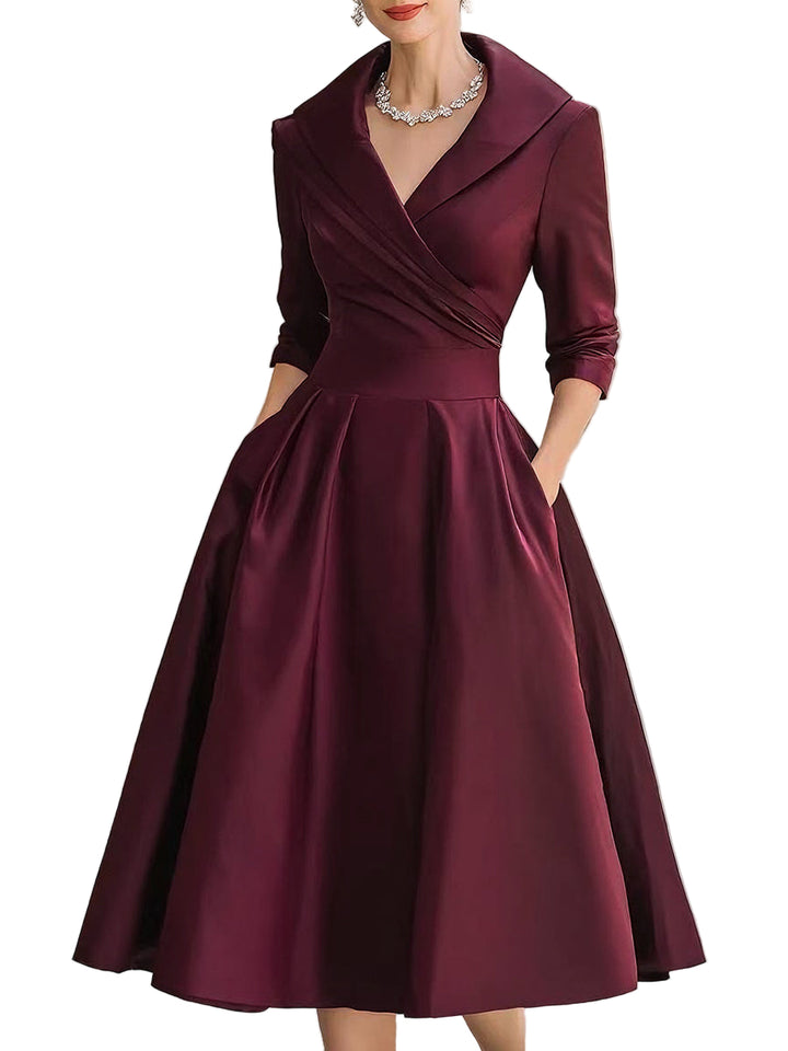 Mathilde™ – Robe Midi en Satin
