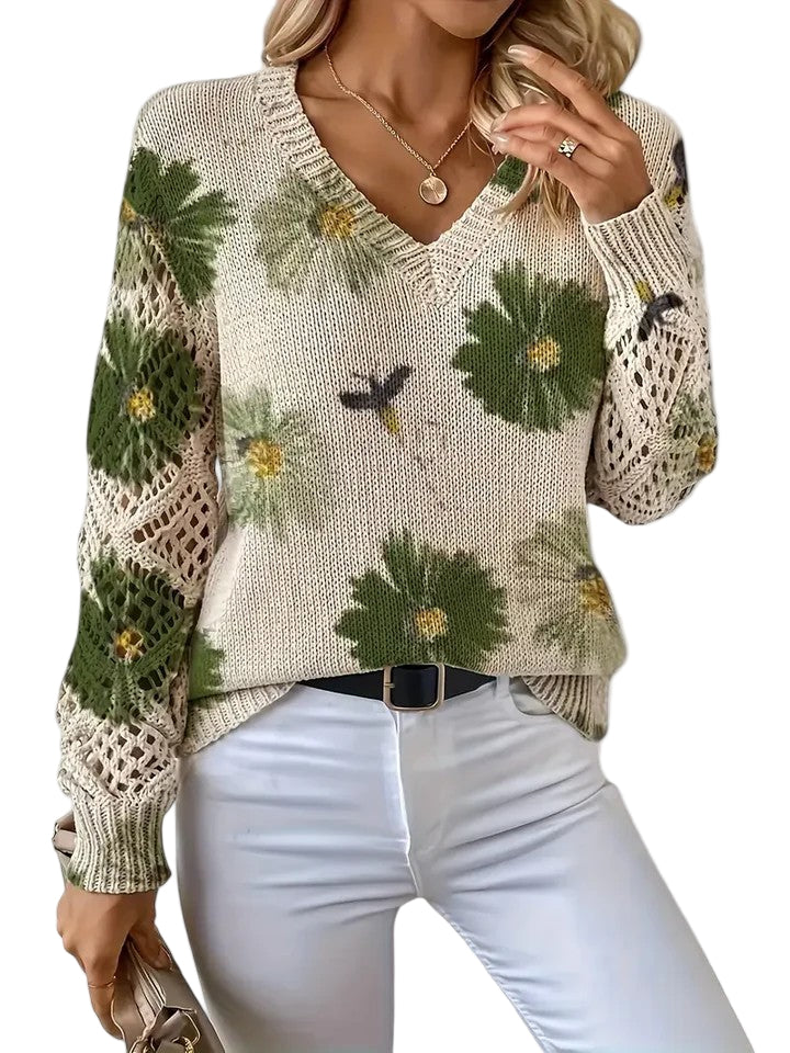 Aurélie | Pull élégant avec motif floral