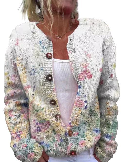 Amelie - Élégant Cardigan Floral