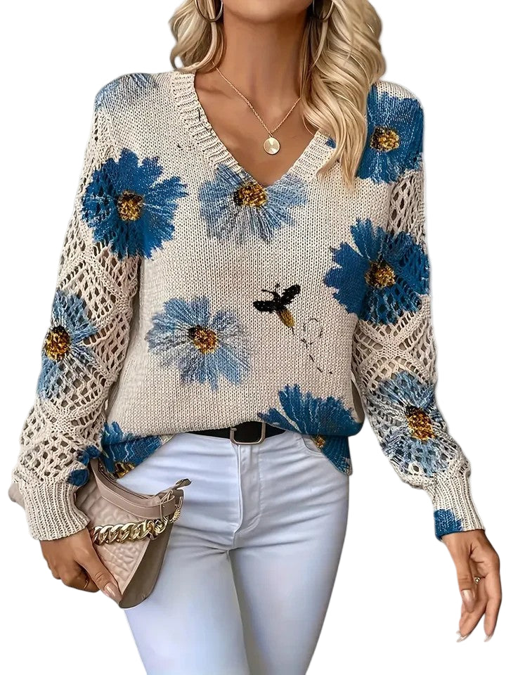 Aurélie | Pull élégant avec motif floral