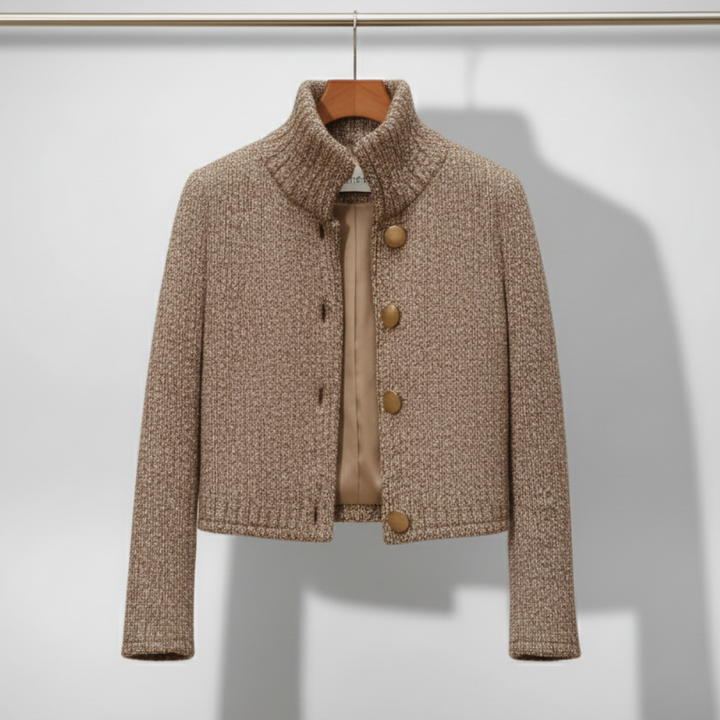 Agathe | Veste Texturée Chic à Grands Boutons