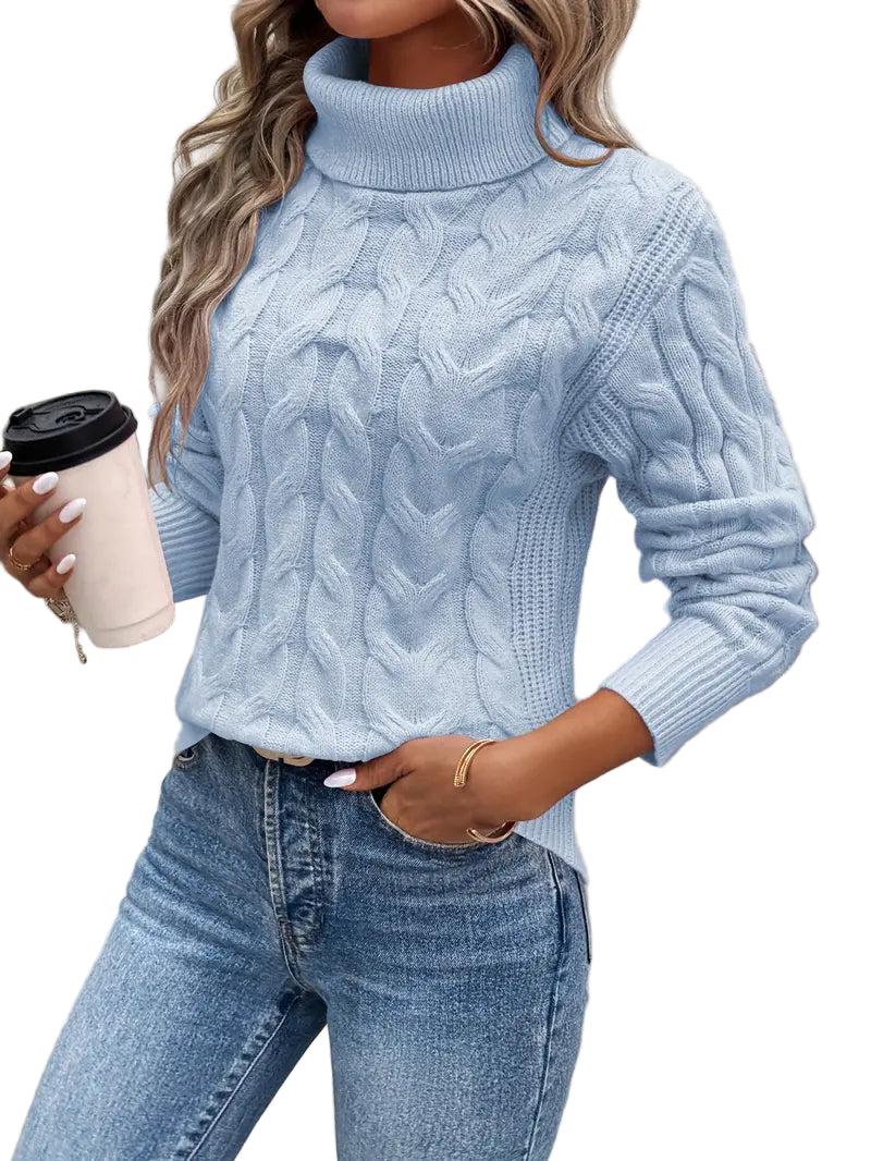 Clémence™ | Pull à Col Roulé Torsadé