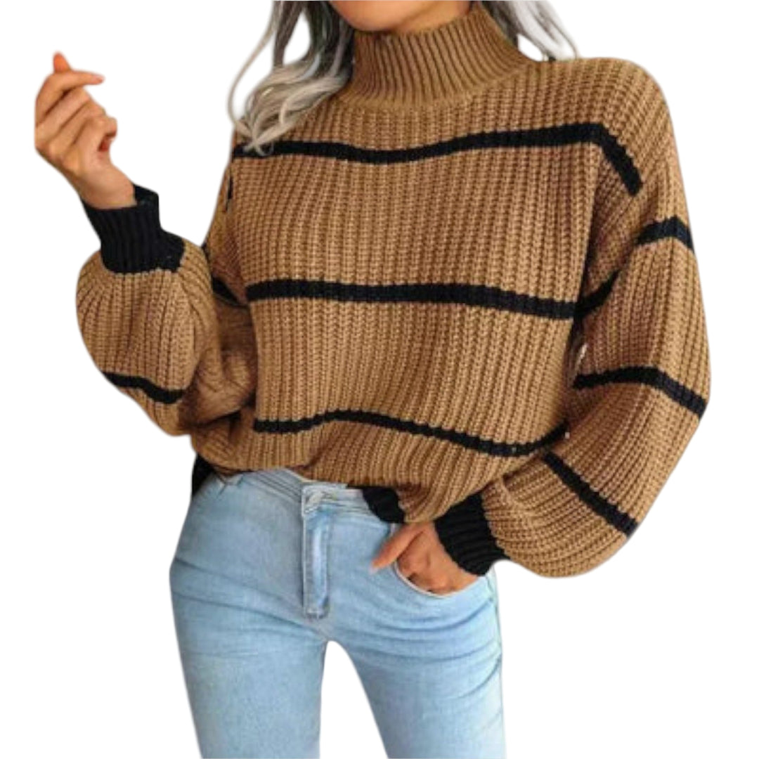 Chavala – Pull à Col Roulé Rayé