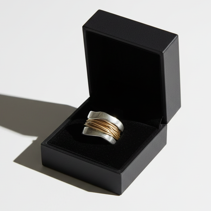 Bague en fils d'or argenté