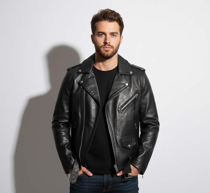 Antoine | Veste en cuir style motard classique