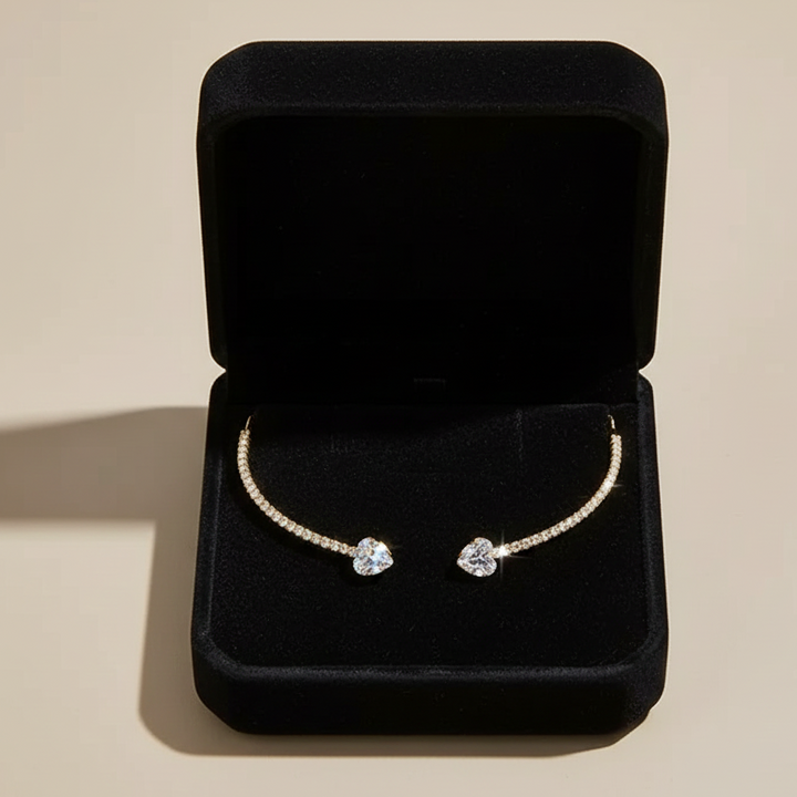 Collier Ras-du-Cou Cœur en Cristal