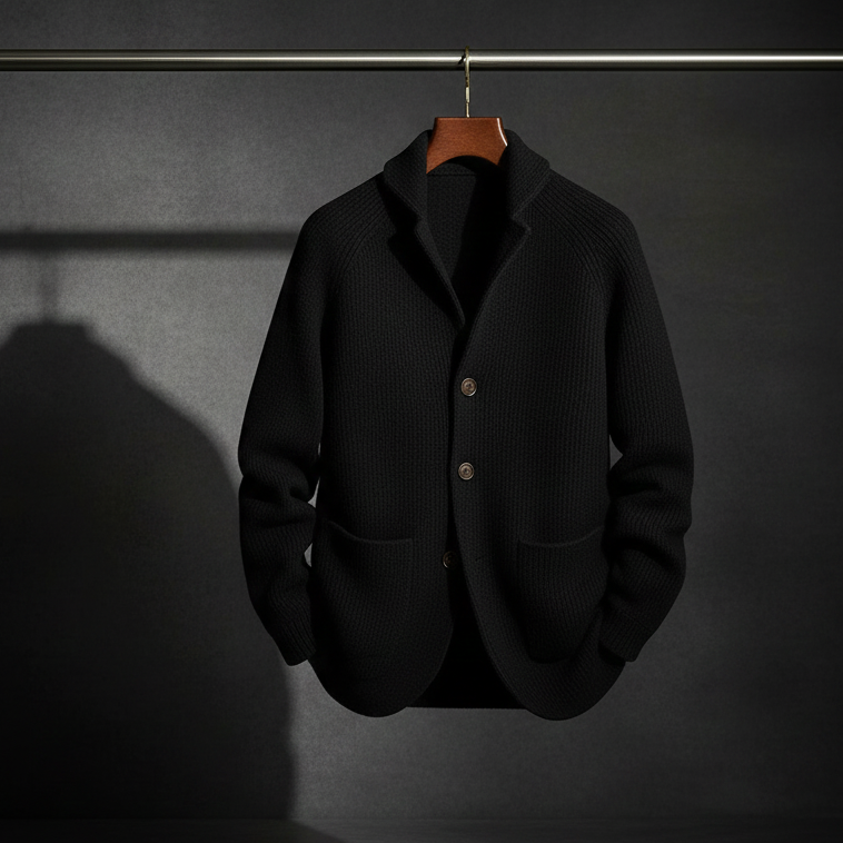 ROSSI | CARDIGAN EN LAINE CÔTELÉE POUR HOMME