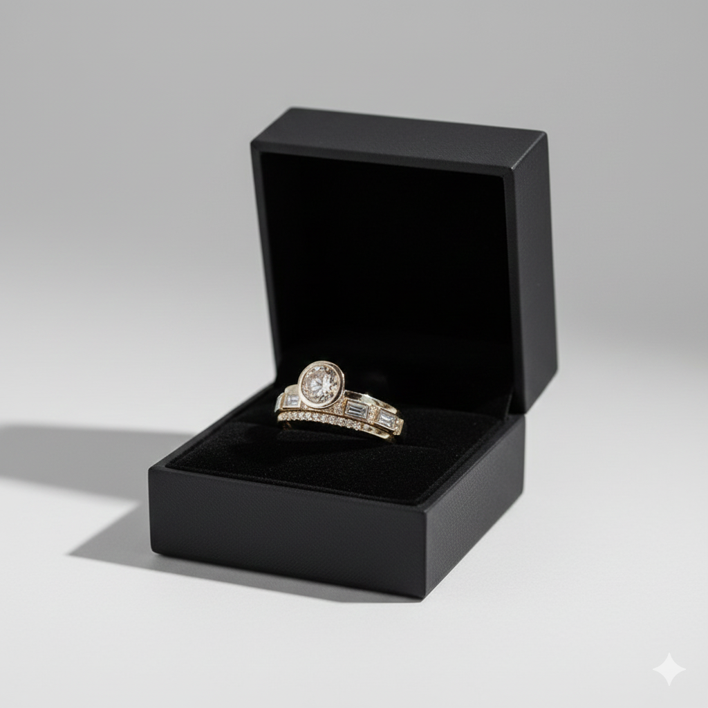 Colette - Ensemble de bagues en cristal doré