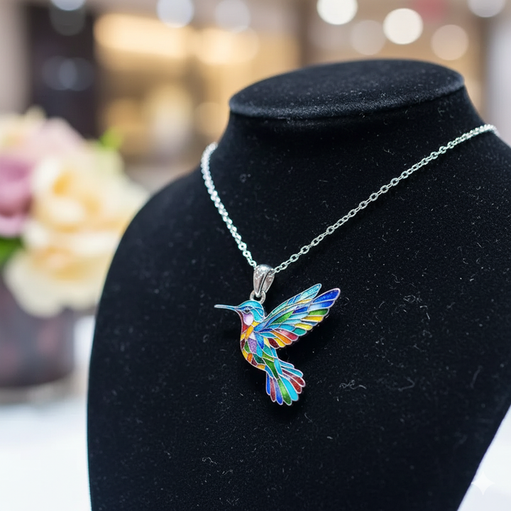Collier coloré avec des colibris