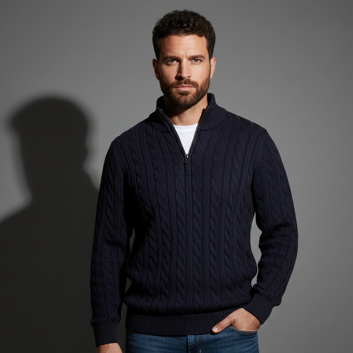 Anthony | Pull Torsadé Demi-Zip