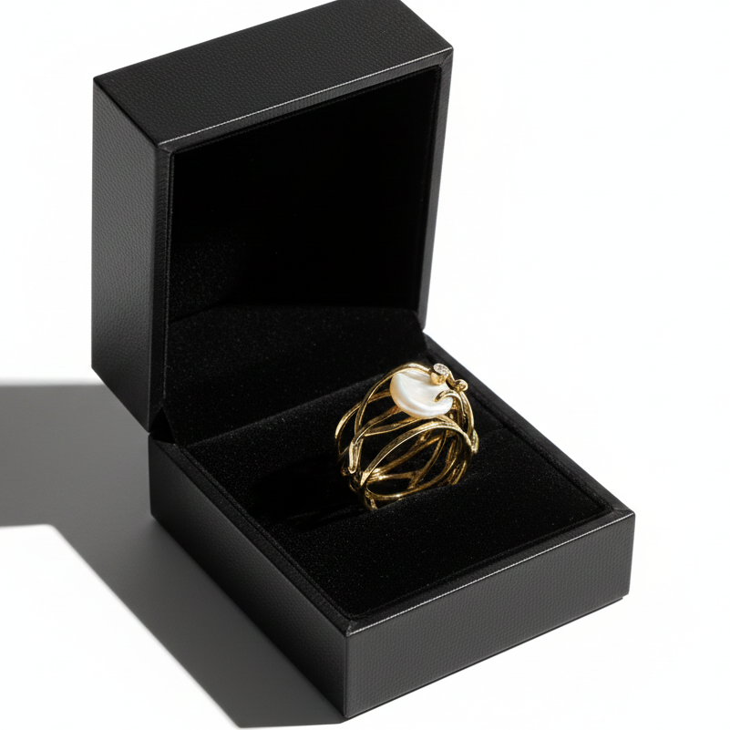 Samira - Bague Fine en Or et Perles