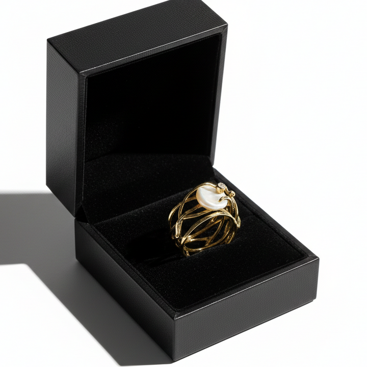 Samira - Bague Fine en Or et Perles