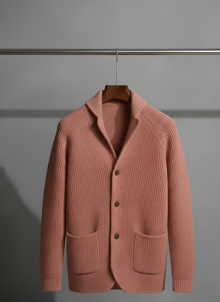 ROSSI | CARDIGAN EN LAINE CÔTELÉE POUR HOMME