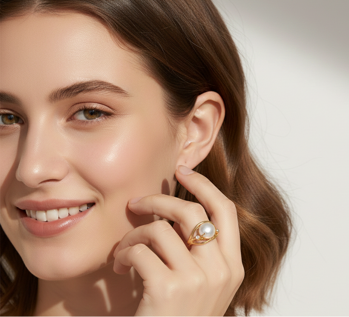 Samira - Bague Fine en Or et Perles