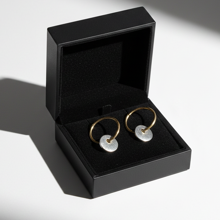 Boucles d'oreilles en argent plaqué faites à la main