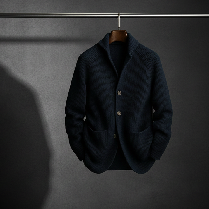 ROSSI | CARDIGAN EN LAINE CÔTELÉE POUR HOMME