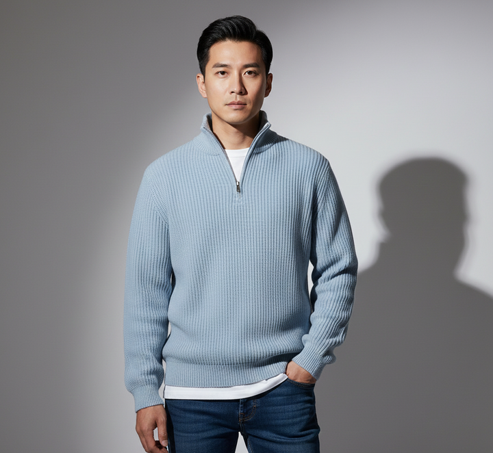 Léo™ | Pull Azure à quart de zip