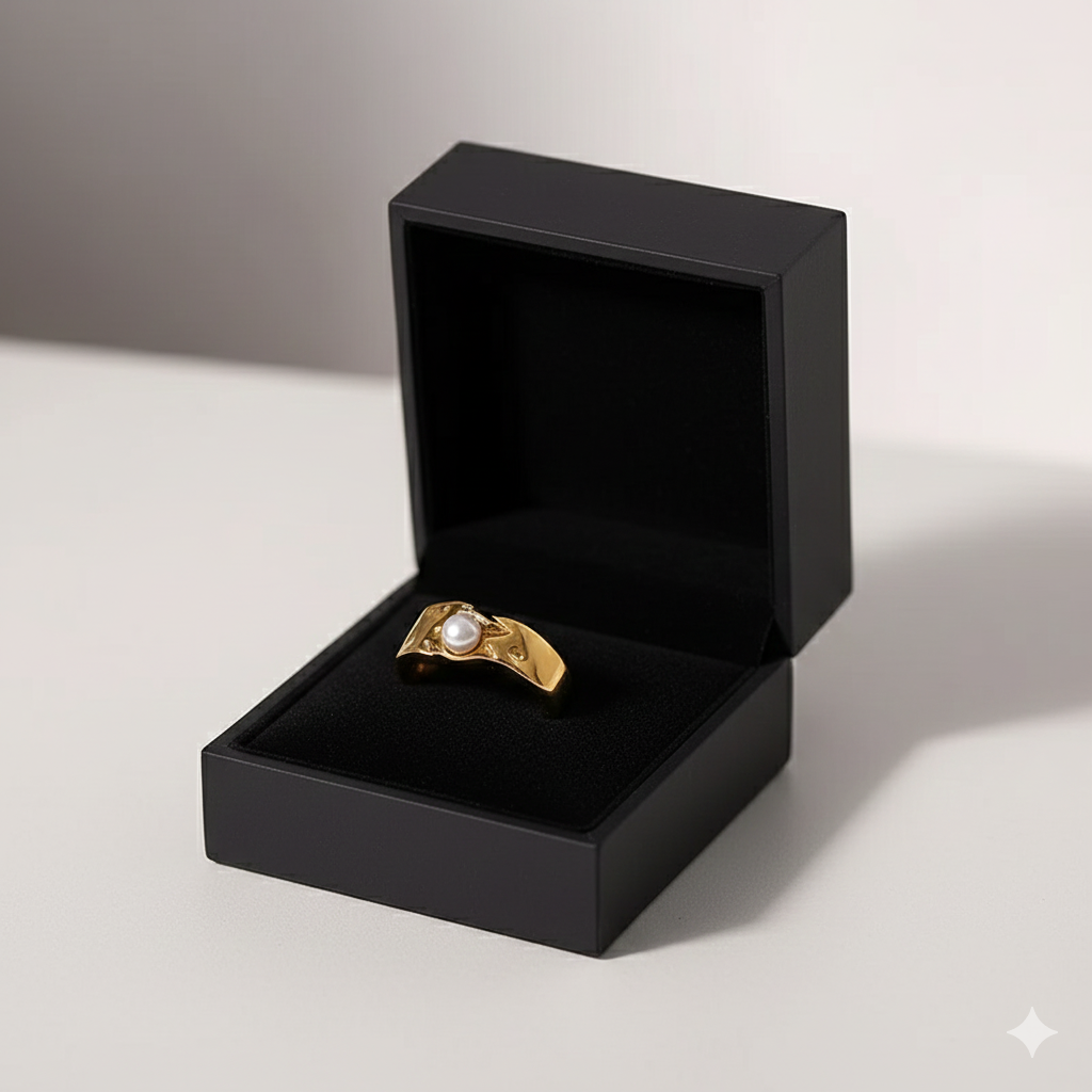 Bague vintage avec perles naturelles et/ou