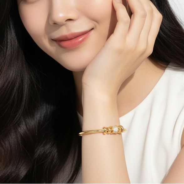 Bracelet polyvalent avec anneaux en or