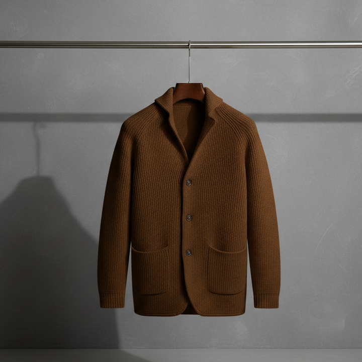 ROSSI | CARDIGAN EN LAINE CÔTELÉE POUR HOMME