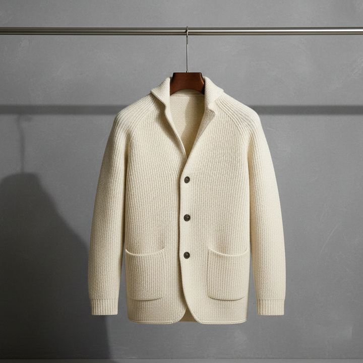 ROSSI | CARDIGAN EN LAINE CÔTELÉE POUR HOMME