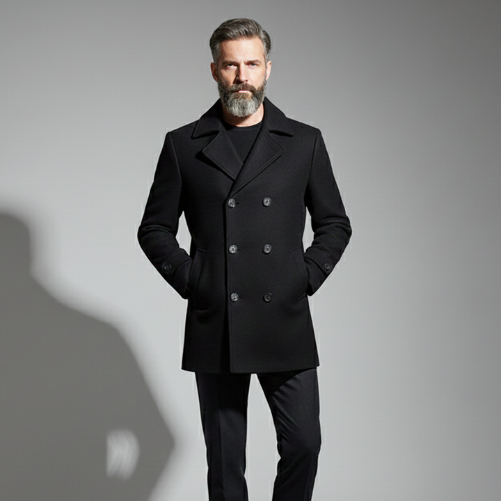 Marcello | Élégant manteau croisé en laine