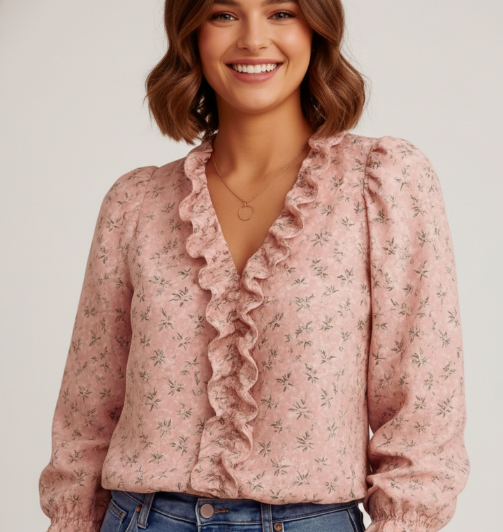 Luna | Top à col volanté