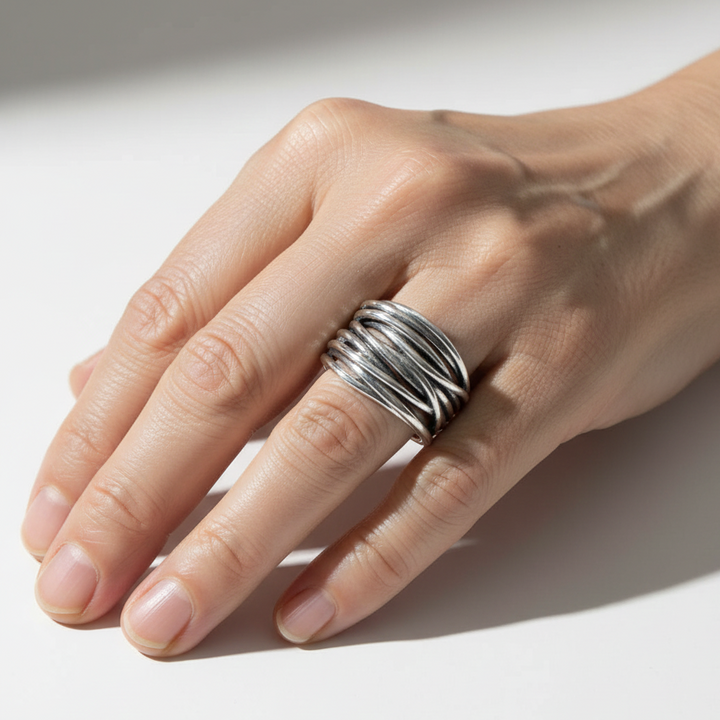 Bague en Argent 925 Sterling Superposée