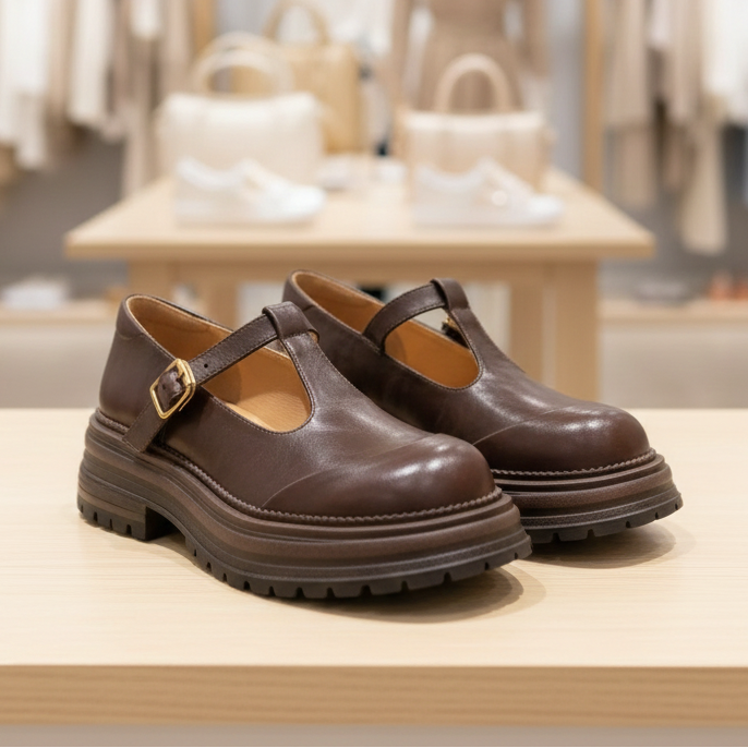Mary Janes - Élégante Chaussure en Cuir