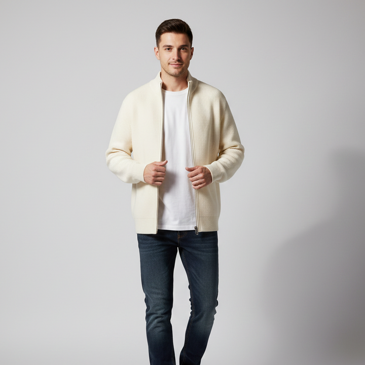 Mathis | Pull Fermeture éclair côtelé pour homme