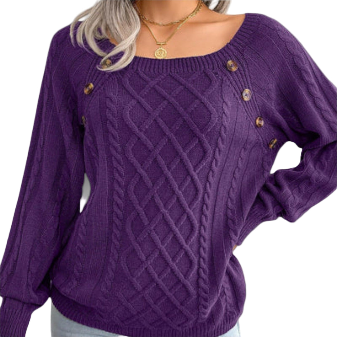 Malia – Pull en Maille avec Boutons