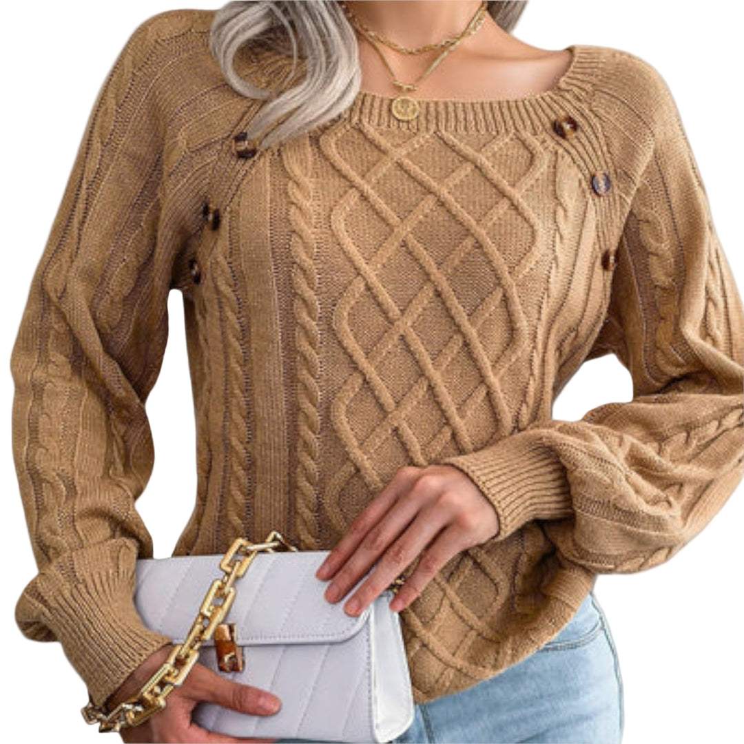 Malia – Pull en Maille avec Boutons