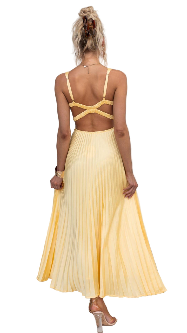 Aby - Élégante Robe Maxi Plissée