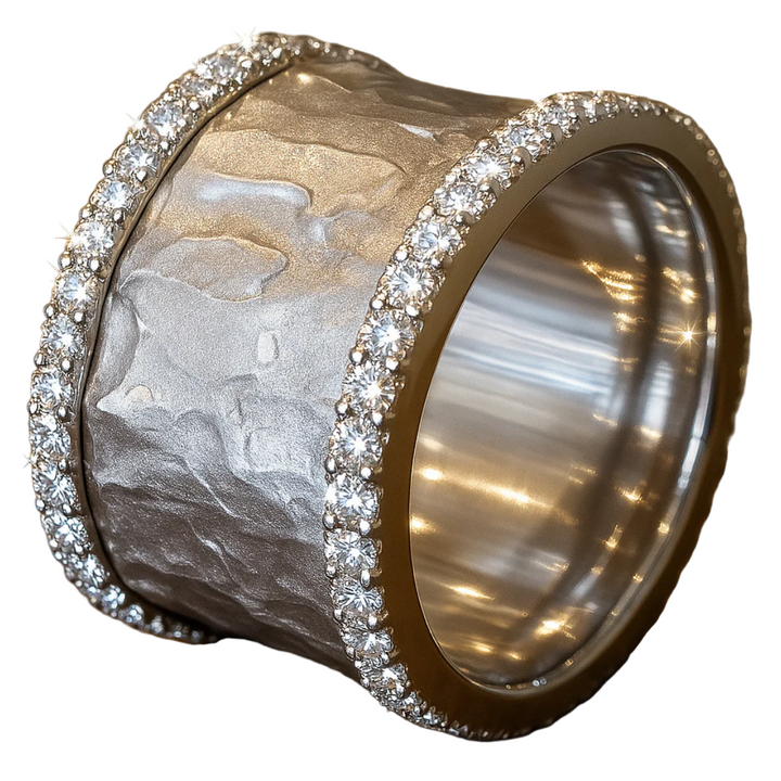 BAGUE EN ZIRCONE ARGENTÉE VINTAGE