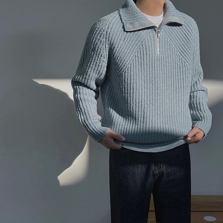 Léo™ | Pull Azure à quart de zip