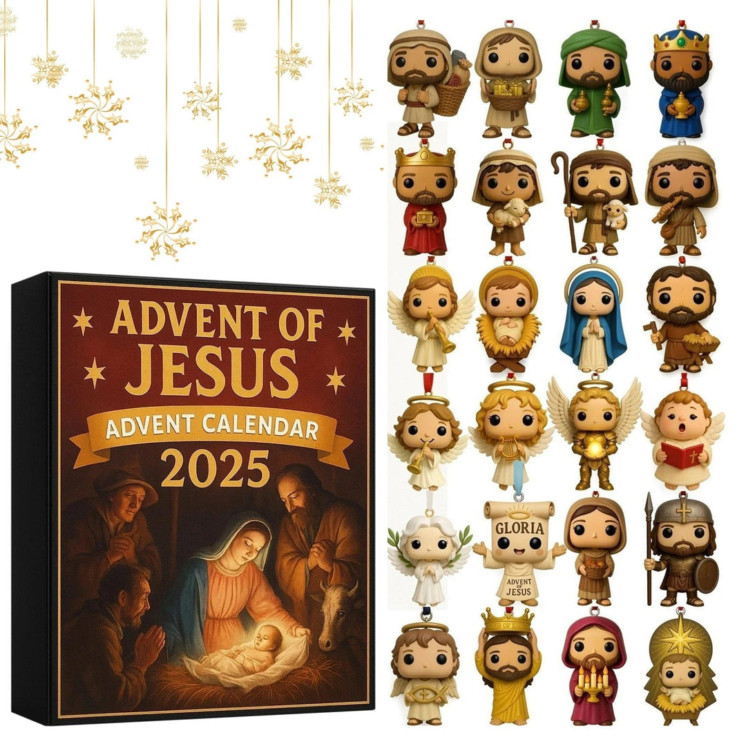 Calendrier de l'Avent avec figurine de Jésus