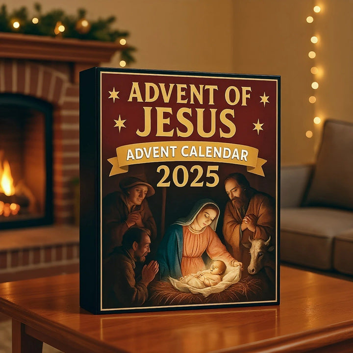 Calendrier de l'Avent avec figurine de Jésus