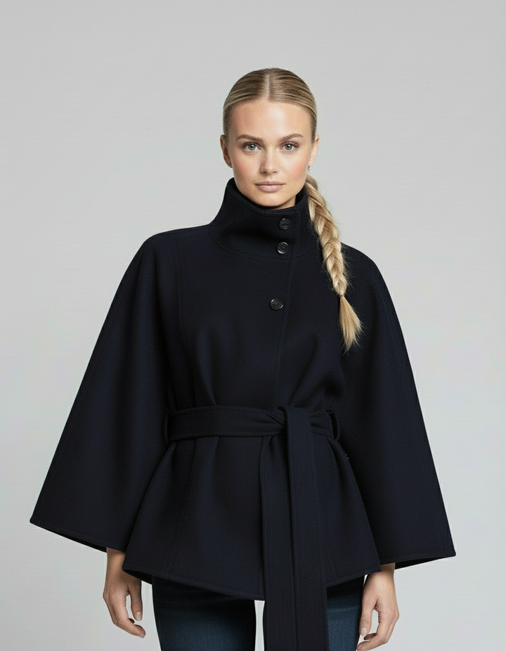 Cosette – Manteau cape ceinturé